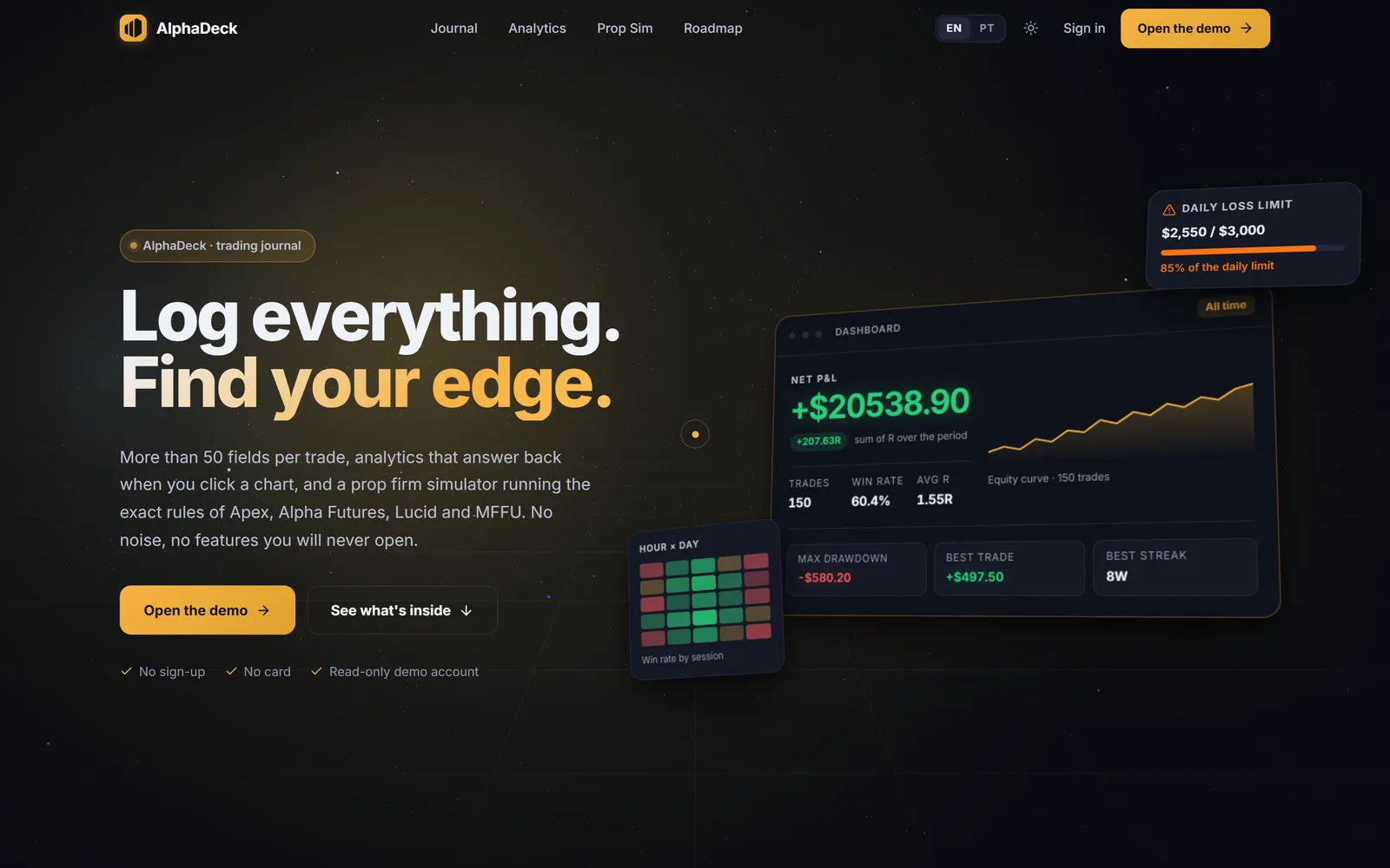 AlphaDeck — home page